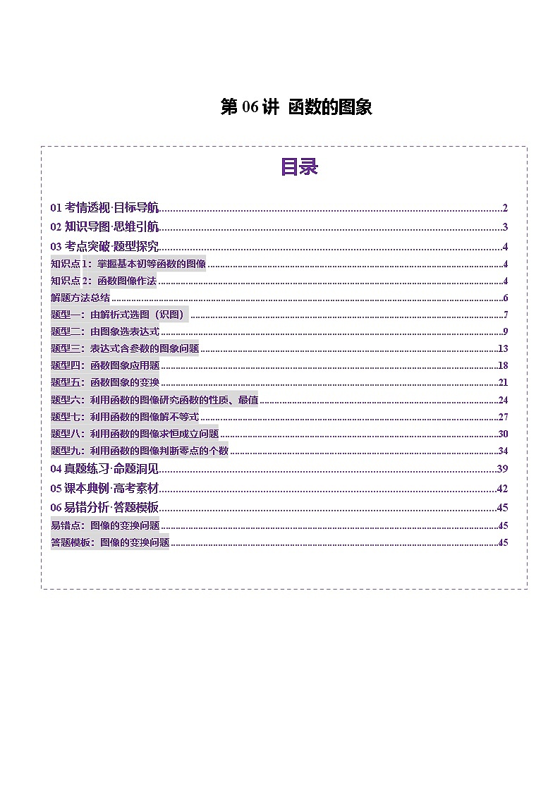 第06讲 函数的图象(九大题型)(讲义)(解析版)第1页