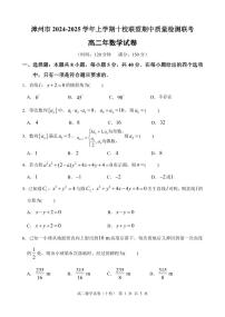 福建省漳州市十校联盟2024-2025学年高二上学期期中质量检测联考数学试卷