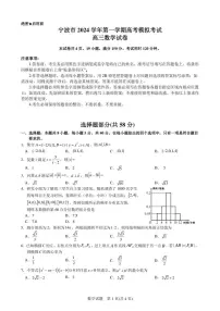 2025届浙江省宁波市高三上学期高考一模数学试题