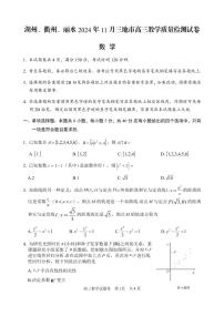 数学丨浙江省湖州、衢州、丽水2025届高三11月三地市高三教学质量检测试卷数学试卷及答案