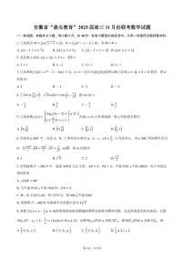安徽省“鼎尖教育”2025届高三上学期11月份联考数学试题(含答案)