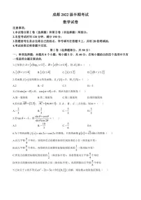 四川省成都市2024～2025学年高三上学期11月期中数学试题（含答案）