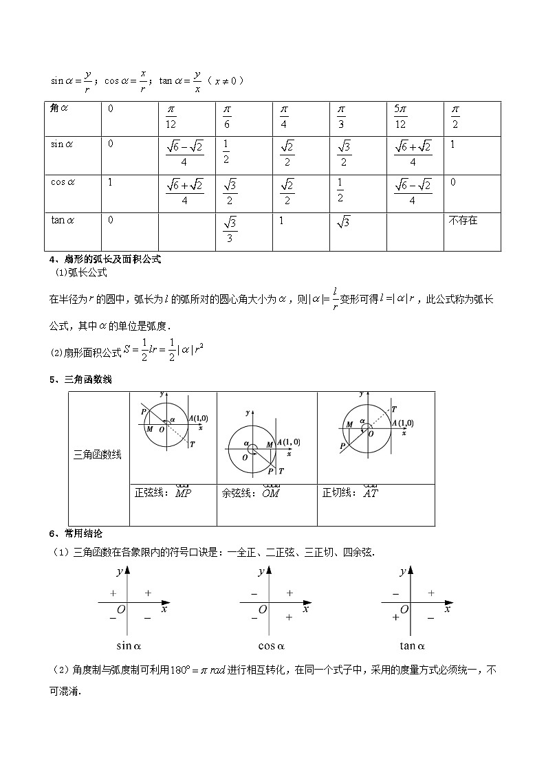 2025高考數(shù)學(xué)一輪復(fù)習(xí)講義(新高考通用版)第01講任意角和弧度制及三角函數(shù)的概念(知識(shí)+真題+12類高頻考點(diǎn))(精講)(學(xué)生版+解析)第3頁
