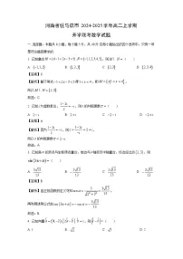 河南省驻马店市2024-2025学年高二上学期开学联考数学试卷（解析版）