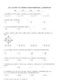 2024～2025学年广东广州越秀区广东实验中学越秀学校高二(上)期中数学试卷[原题+解析]