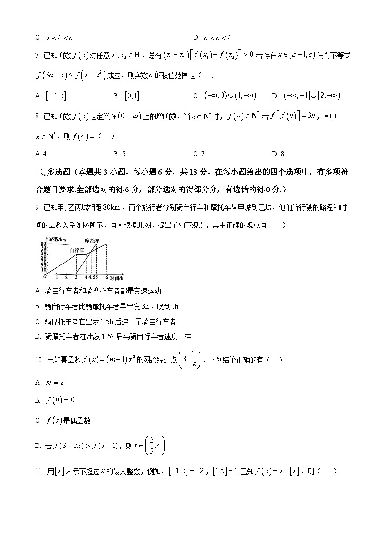 湖南省湖南师范大学附属中学2024-2025学年高一上学期期中考试数学试题无答案第2页