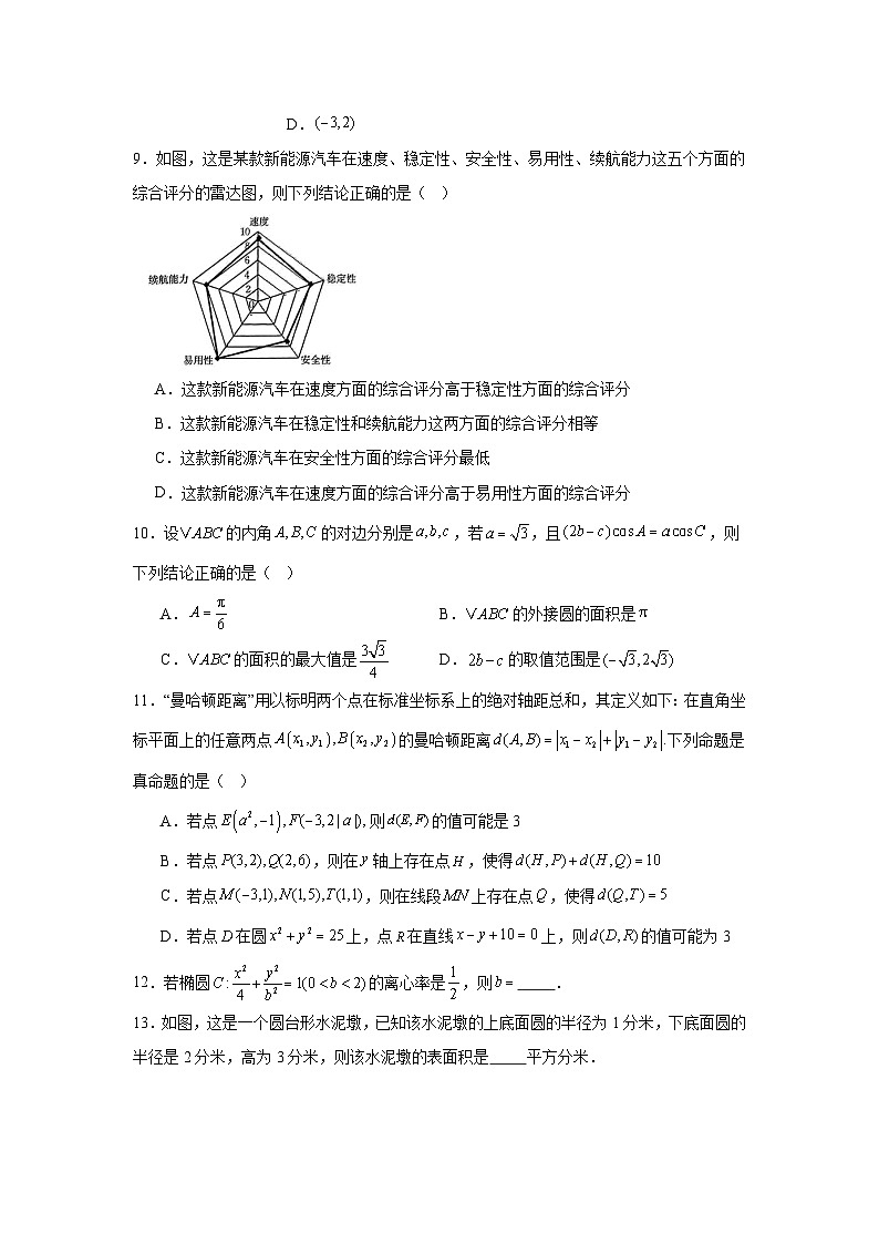 陕西省商洛市2024-2025学年高三上学期第一次模拟检测数学试题第2页