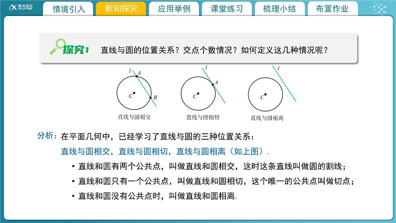 【教学课件】《1.2.3 直线与圆的位置关系(1)》精品教学课件第4页