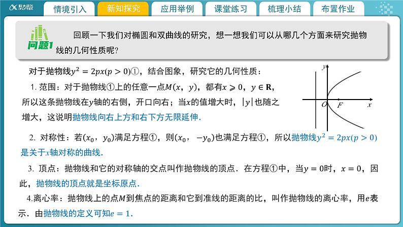 【教学课件】《2.3.2 抛物线的简单几何性质(1)》精品教学课件04