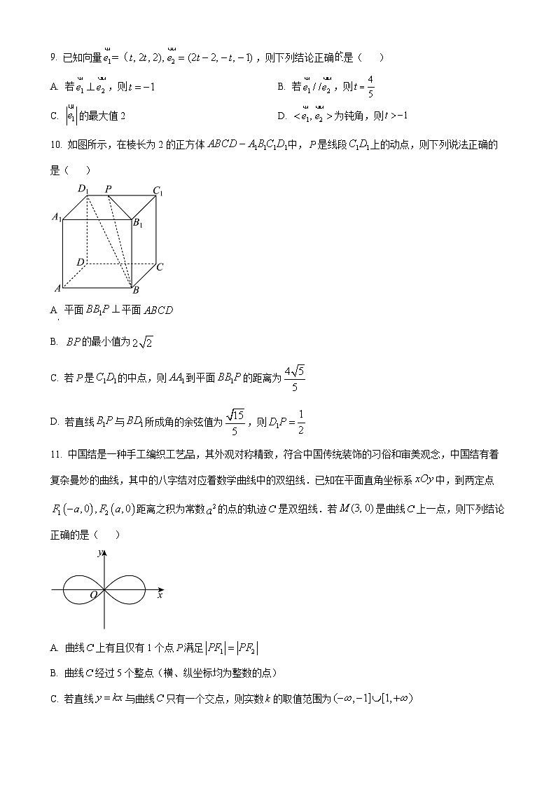 浙江省宁波市五校联盟2024-2025学年高二上学期期中联考数学试题(Word版附解析)03
