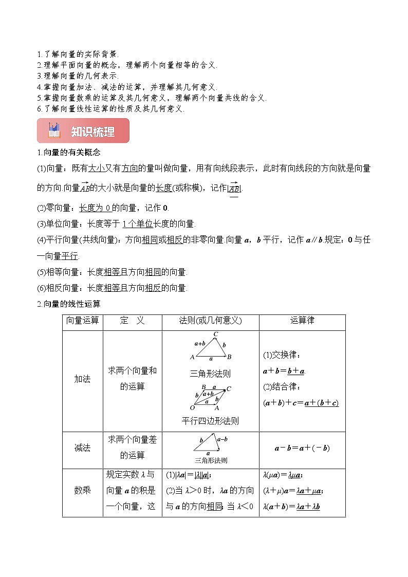 专题28 平面向量的概念及线性运算-2025年高考数学一轮复习讲义(知识梳理+真题自测+考点突破+分层检测)(新高考专用)解析版第2页