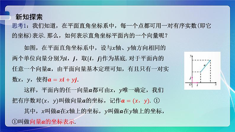 人教A版(2019)高中数学必修第二册6.3.2--6.3.3平面向量的正交分解及加、减法运算的坐标表示 课件第3页