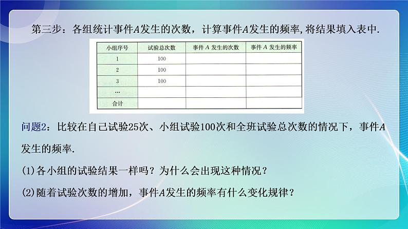 人教A版(2019)高中数学必修第二册10.3.1频率的稳定性 课件04