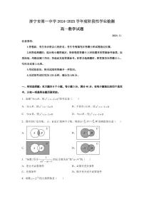 山东省济宁市第一中学2024-2025学年高一上学期11月阶段性学业检测数学试题