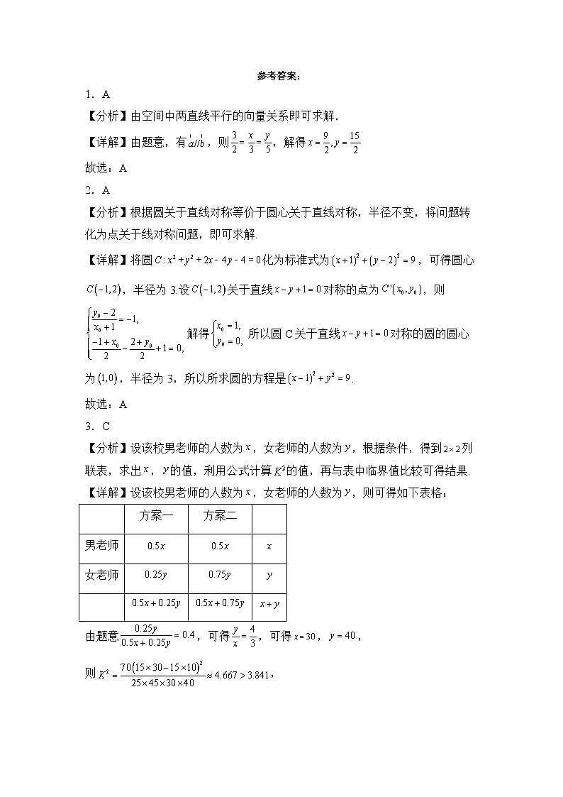 2023-2024学年江西省宜春市丰城市高二(上)期末数学试卷第3页