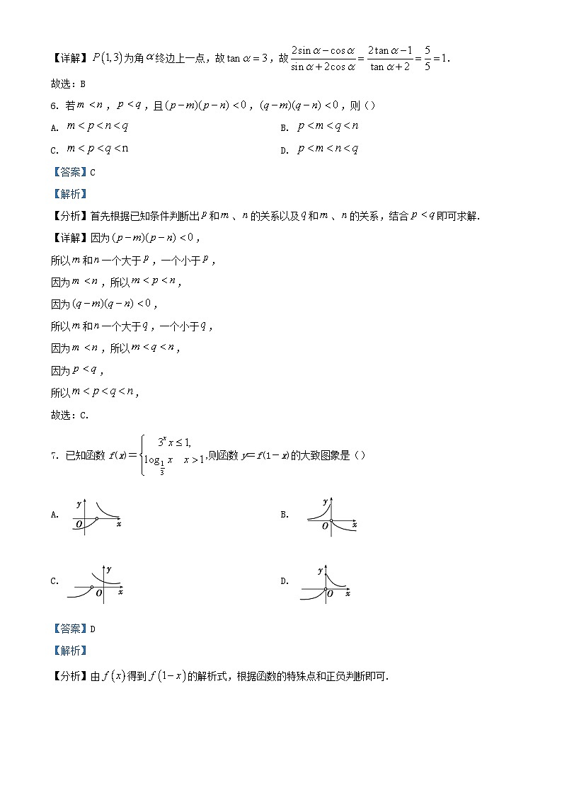 浙江省2023_2024学年高一数学上学期12月综合测试试题含解析第3页