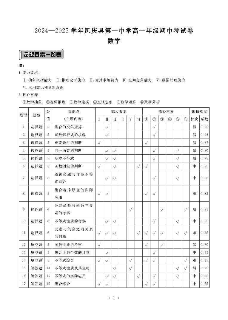 数学答案第1页