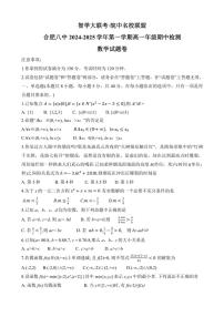 2024～2025学年安徽省合肥市第八中学高一(上)期中检测数学试卷(含解析)