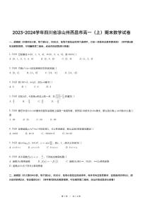 2023-2024学年四川省凉山州西昌市高一(上)期末数学试卷