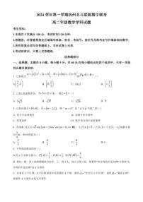 浙江省杭州市北斗联盟2024～2025学年高二(上)期中联考数学试卷(含答案)