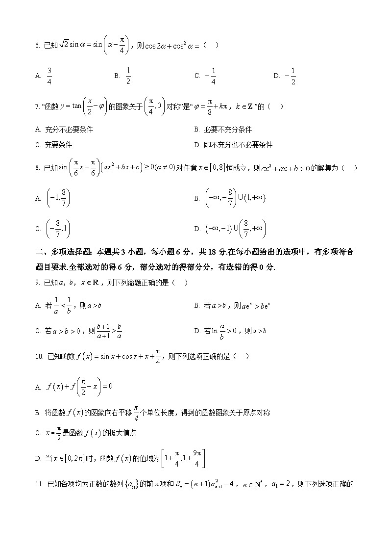 山东省泰安市2024-2025学年高三上学期11月期中考试数学02