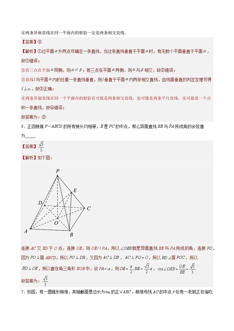 高二数学期中模拟卷(全解全析)(沪教版2020)第3页