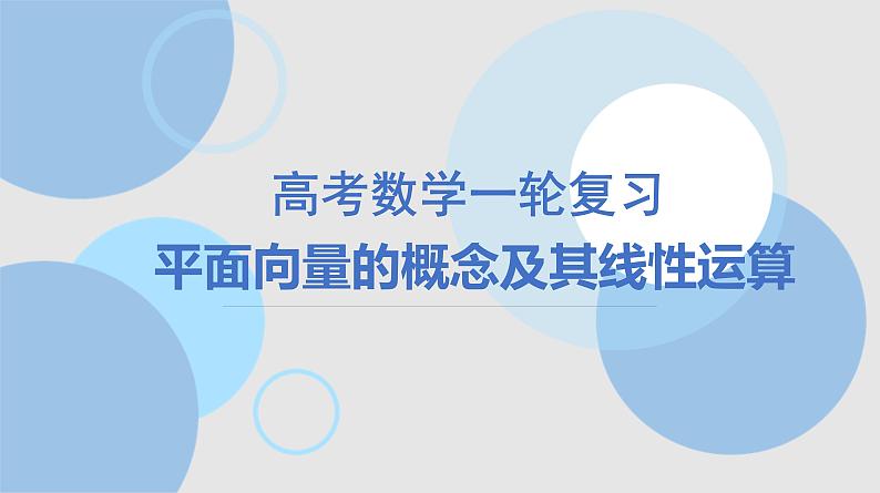 平面向量的概念及其线性运算课件-2025届高三数学一轮复习第1页