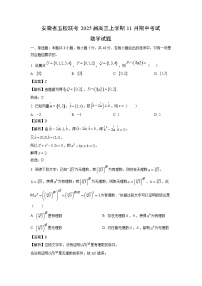 2025届安徽省五校联考高三(上)11月期中数学试卷(解析版)