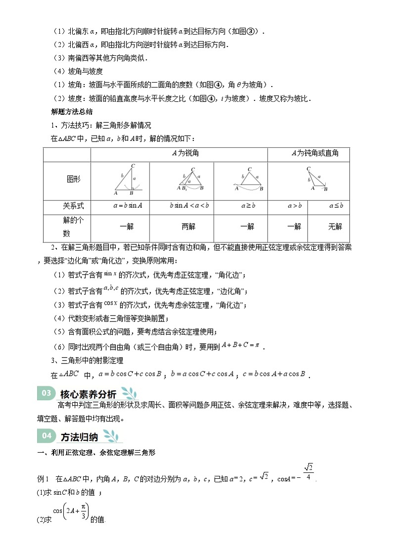专题17 解三角形(七大题型 模拟精练 核心素养分析 方法归纳)  专题17 解三角形(思维导图 知识清单 核心素养分析 方法归纳)第3页