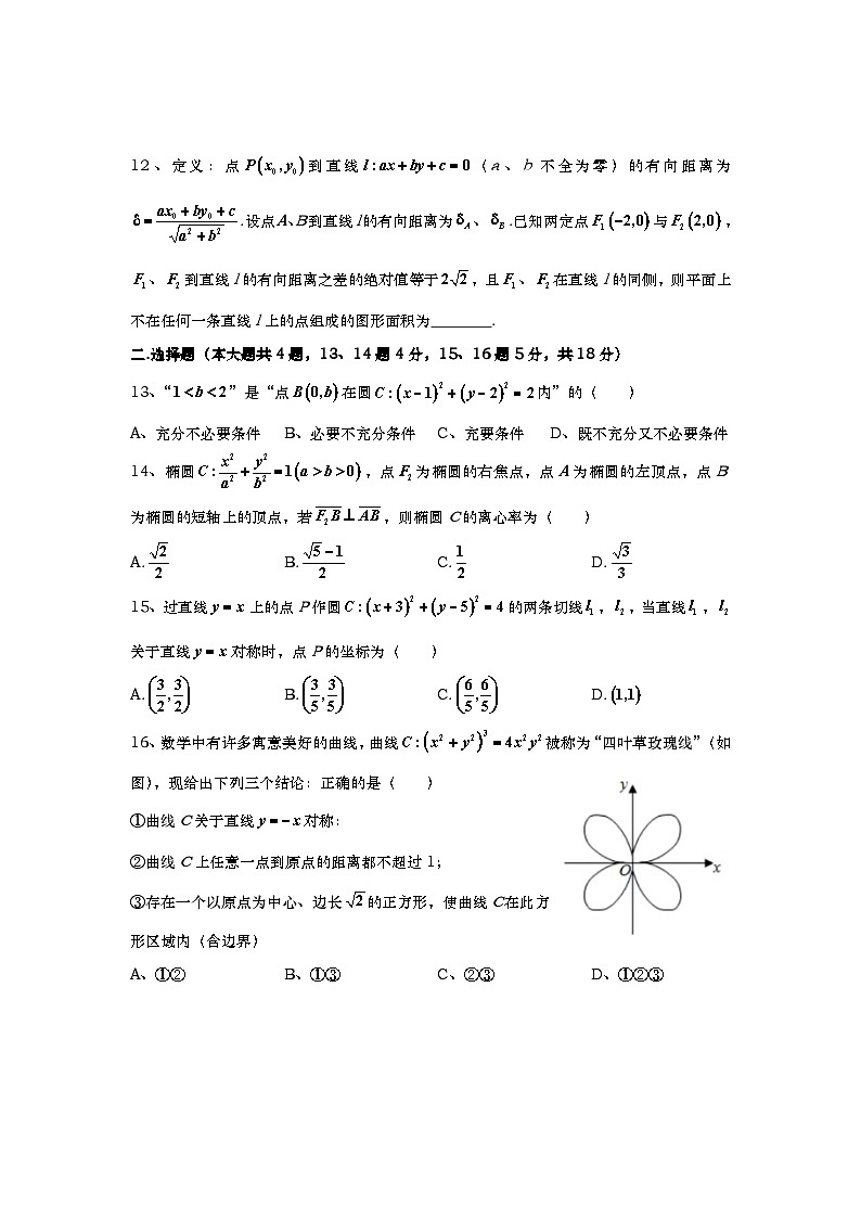 上海市莘庄中学2024-2025学年高二上学期10月月考数学试题第2页