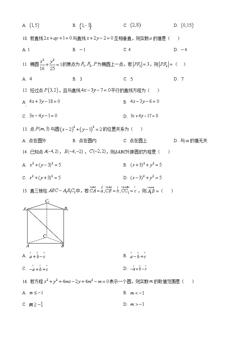 精品解析:湖南省邵东市第七中学2024-2025学年高二上学期11月期中考试数学试题(原卷版)第2页