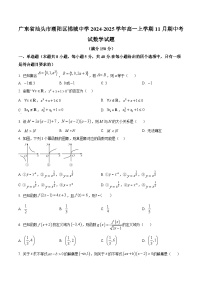 广东省汕头市潮阳区棉城中学2024-2025学年高一上学期11月期中考试数学试题