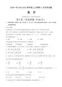 甘肃省兰州市第一中学2024～2025学年高二(上)11月月考数学试卷(含答案)