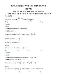 重庆市第八中学校2024-2025学年高二上学期期中考试数学试题  含解析