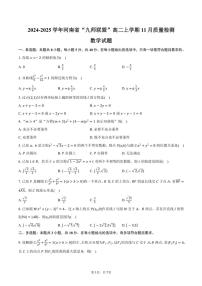 2024～2025学年河南省“九师联盟”高二(上)11月质量检测数学试卷(含答案)