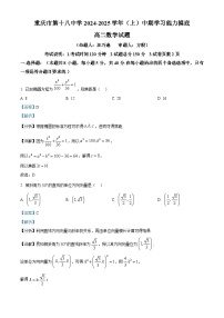 重庆市第十八中学2024-2025学年高二上学期期中考试数学试题（Word版附解析）