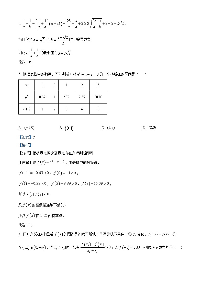 辽宁省大连市滨城高中联盟2024-2025学年高一上学期期中考试数学试题含解析第3页
