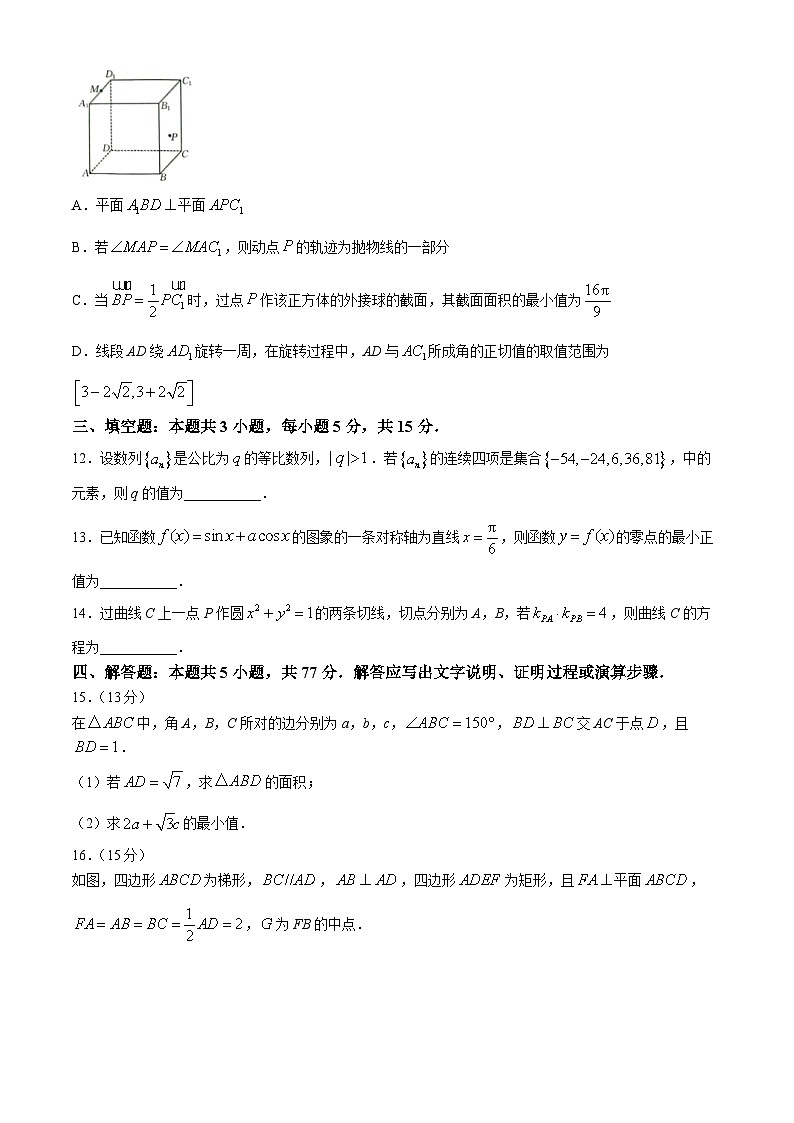 2025保定示范高中高三上学期11月期中考试数学含解析第3页