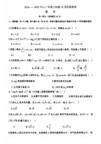 北京市顺义牛栏山第一中学2024-2025学年高三上学期10月月考数学试题
