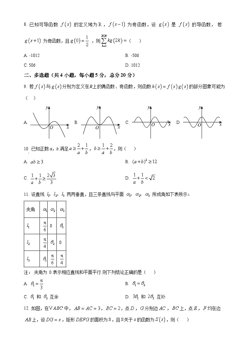 湖南省岳阳市云溪区2025届高三上学期11月期中考试数学试题(原卷版)-A4第2页