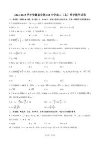 2024～2025学年安徽省合肥168中学高二(上)期中数学试卷(含答案)