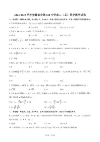 2024~2025学年安徽省合肥168中学高二(上)期中数学试卷(含答案)