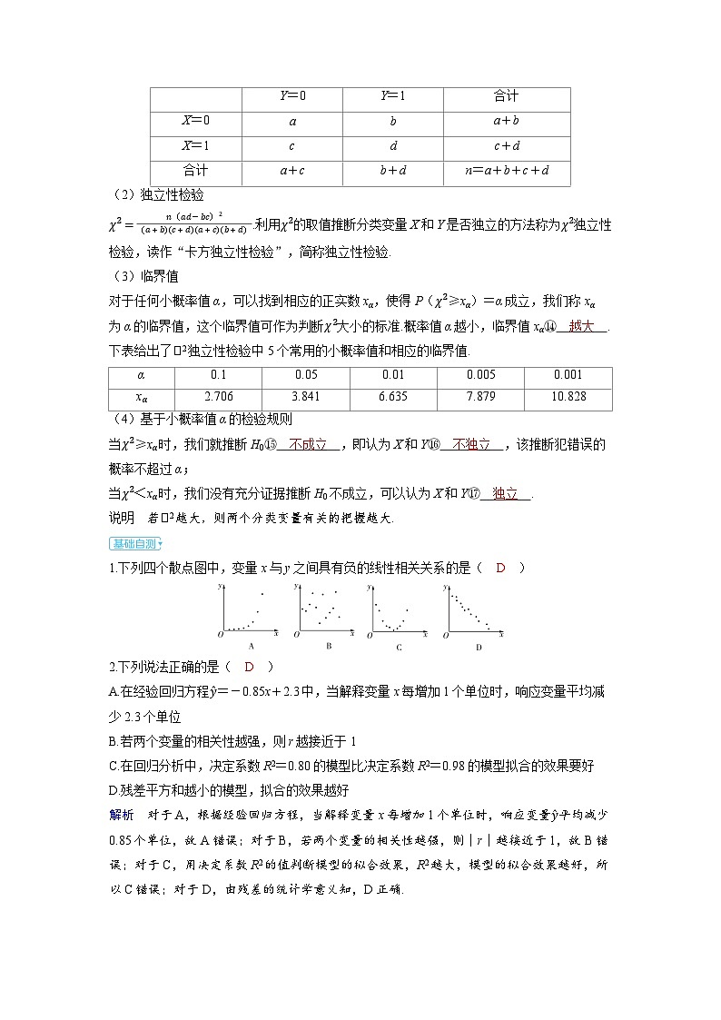 备战2025年高考数学精品教案第九章统计与成对数据的统计分析第3讲成对数据的统计分析(Word版附解析)第3页