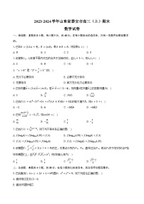 2023-2024学年山东省泰安市高三（上）期末数学试卷（含答案）