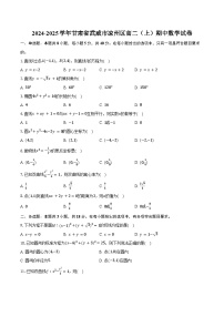 2024-2025学年甘肃省武威市凉州区高二（上）期中数学试卷（含答案）