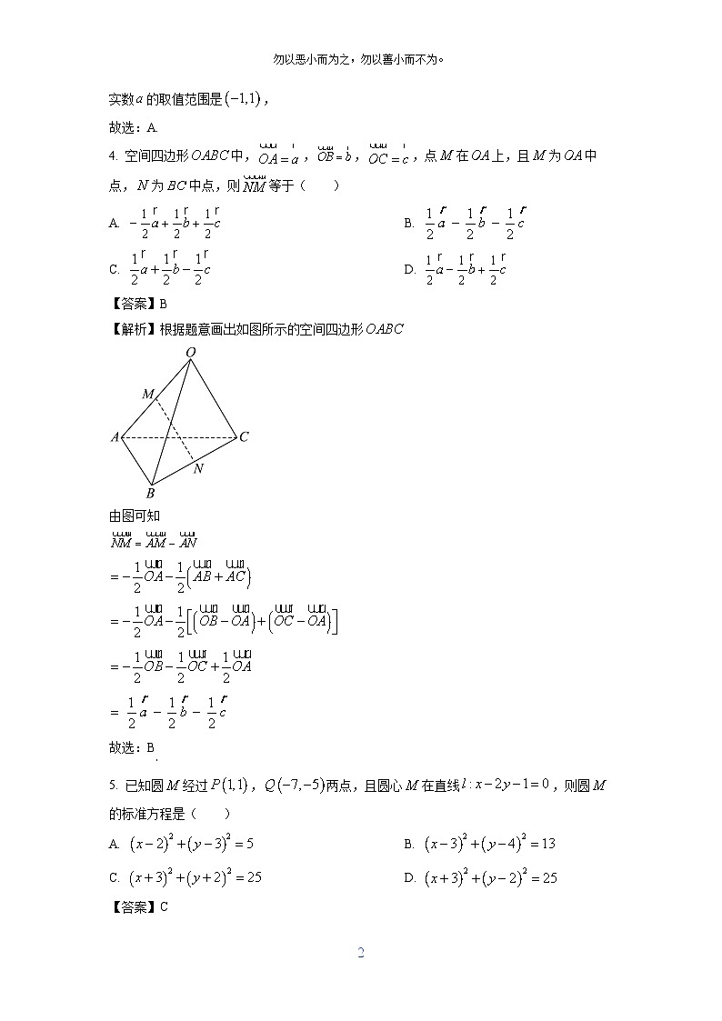 2024~2025学年浙江省台州市十校联盟高二(上)11月期中联考数学试卷(解析版)第2页