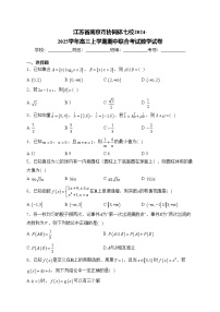 江苏省南京市协同体七校2024-2025学年高三上学期期中联合考试数学试卷(含答案)