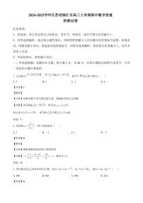 2024-2025学年江苏省镇江市高三上学期期中数学质量检测试卷（含解析）