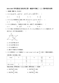 黑龙江省牡丹江市第一高级中学2024-2025学年高三上学期期中考试数学试题