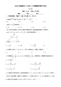 湖南省临湘市第二中学2024-2025学年高二上学期期中考试数学试卷（11.24）（原卷版）-A4